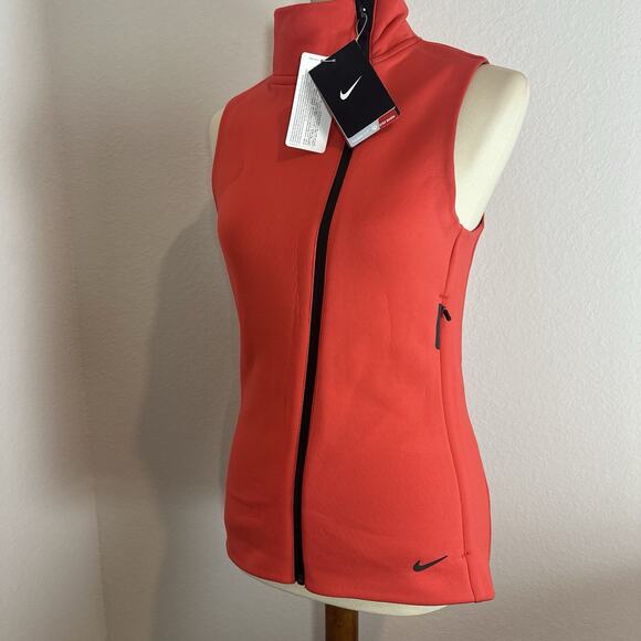NWT NIKE Womens Red Zip Vest Small Thermafit Slim Running Athleisure Hiking GORP - Picture 11 of 13